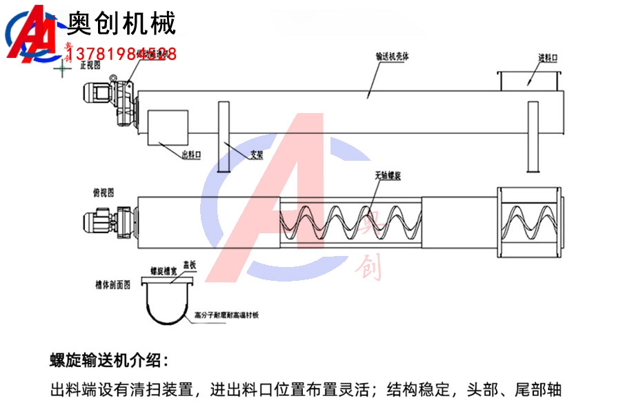 淤泥粉料無軸螺旋輸送機 淤泥粉料無軸螺旋輸送機